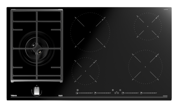 Kombinovaná plynová a indukčná varná doska Teka - JZC 95314 ABC BK 
