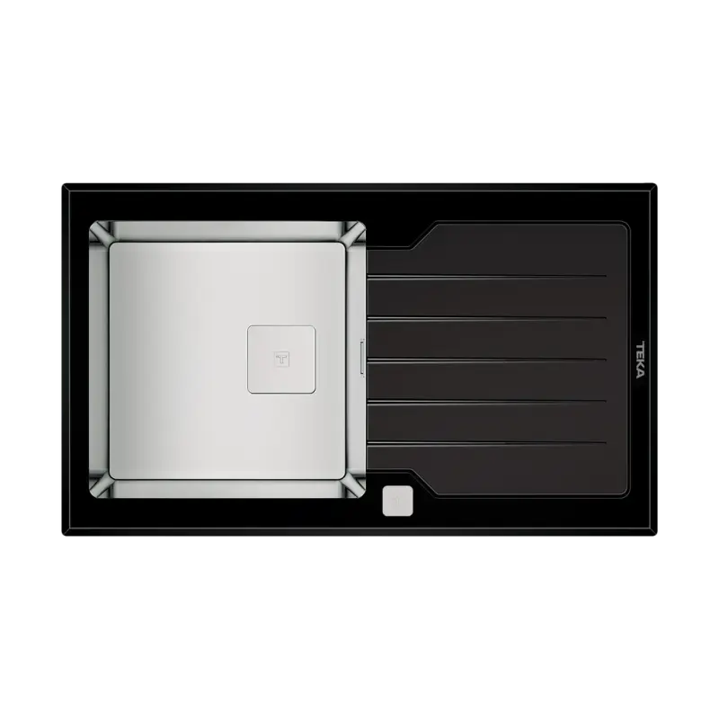 Sklenený drez Teka - DIAMOND RS15 1B 1D 86 BK