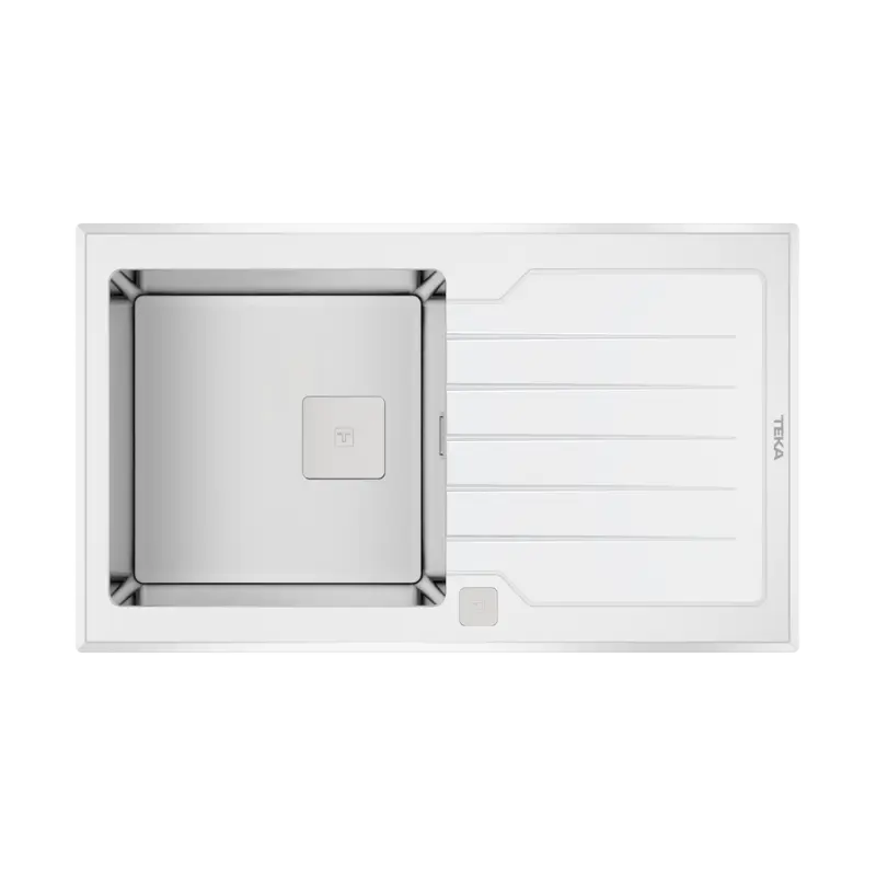 Sklenený drez Teka - DIAMOND RS15 1B 1D 86 WH